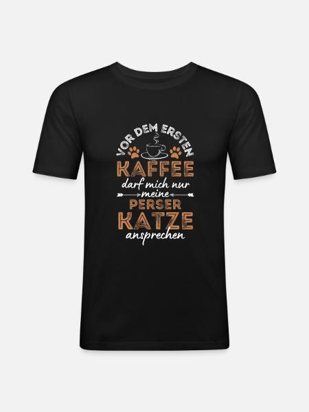 Café persan cat - T-shirt près du corps Homme - noir