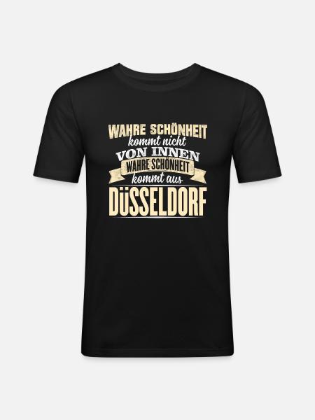 DÜSSELDORF - Schönheit - Männer Slim Fit T-Shirt - Schwarz