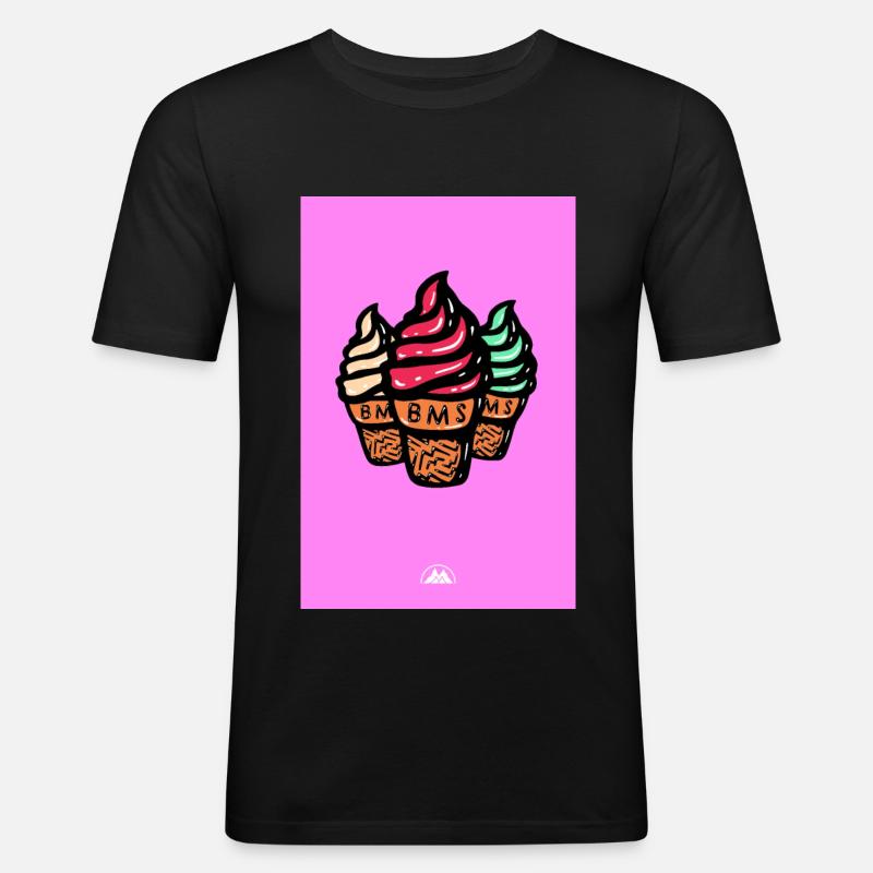 Softeis - Männer Slim Fit T-Shirt - Schwarz