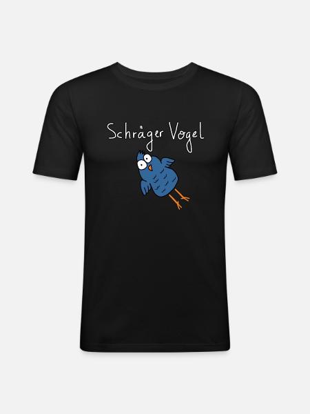 Schräger Vogel - Männer Slim Fit T-Shirt - Schwarz