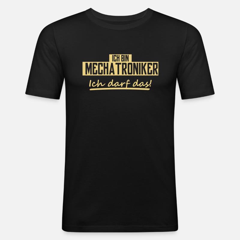 ich bin mechatroniker - Männer Slim Fit T-Shirt - Schwarz