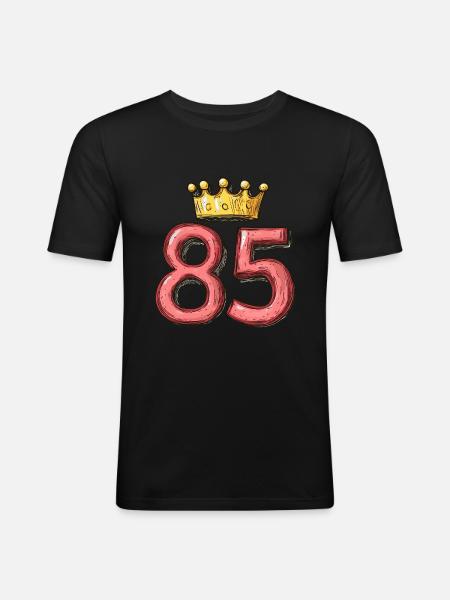 85 Number Crown - Men's Slim Fit T-Shirt - black