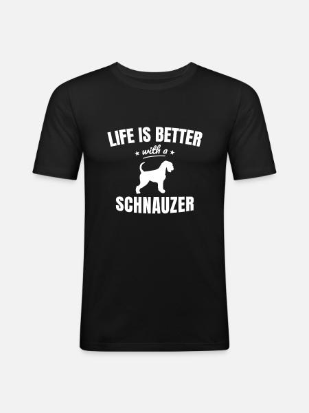 schnauzer - T-shirt près du corps Homme - noir