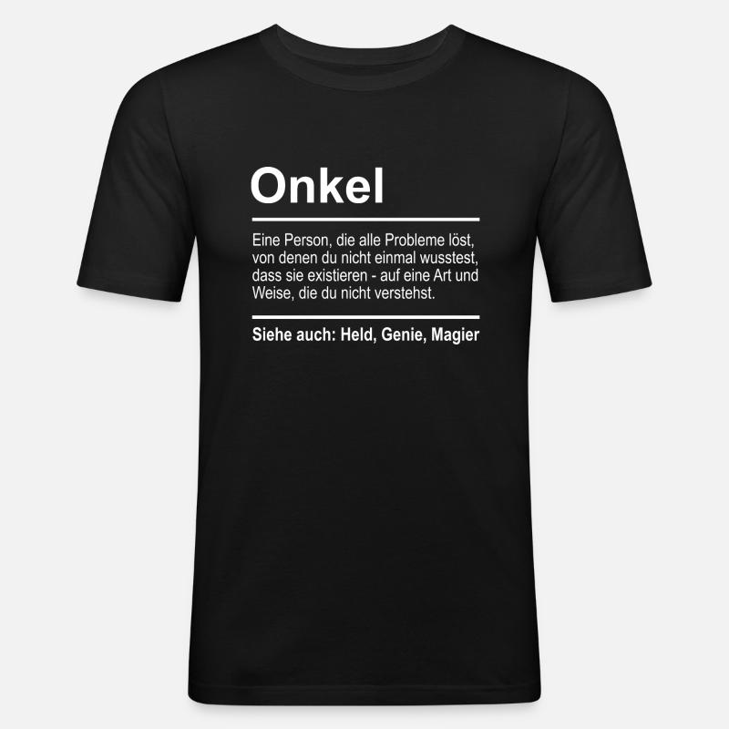 Onkel - Männer Slim Fit T-Shirt - Schwarz