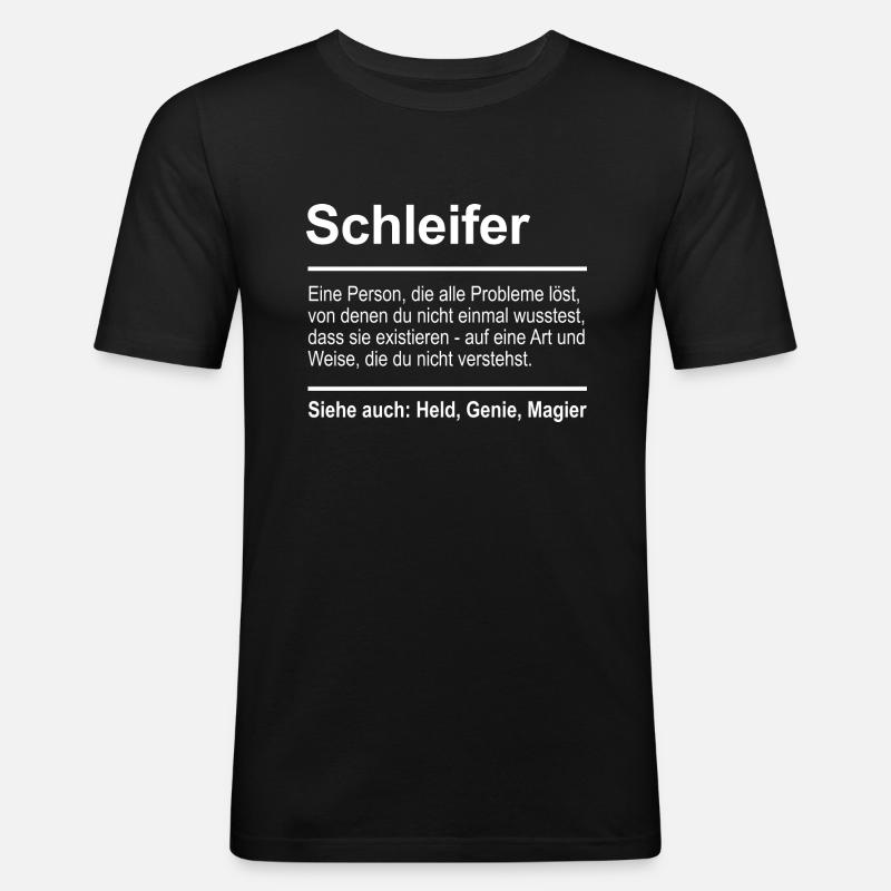 Schleifer - Männer Slim Fit T-Shirt - Schwarz