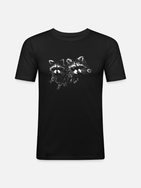 Raccoons - Men's Slim Fit T-Shirt - black