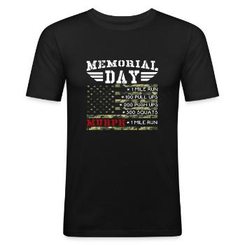 Memorial Day Murph 2019 Training 19 - Männer Slim Fit T-Shirt - Schwarz - Vorne - Nik (191cm)