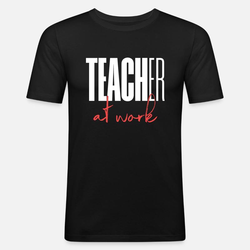 Teacher at work - Männer Slim Fit T-Shirt - Schwarz