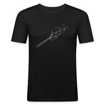 BASS GITARRE - Männer Slim Fit T-Shirt - Schwarz - Vorne - Nik (191cm)