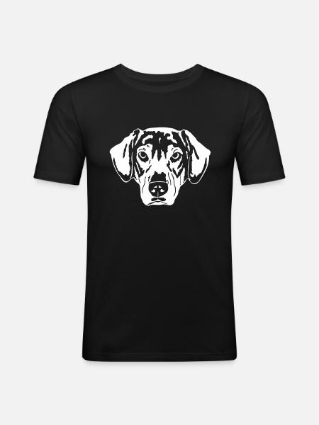 Schäferhund Mix - Männer Slim Fit T-Shirt - Schwarz