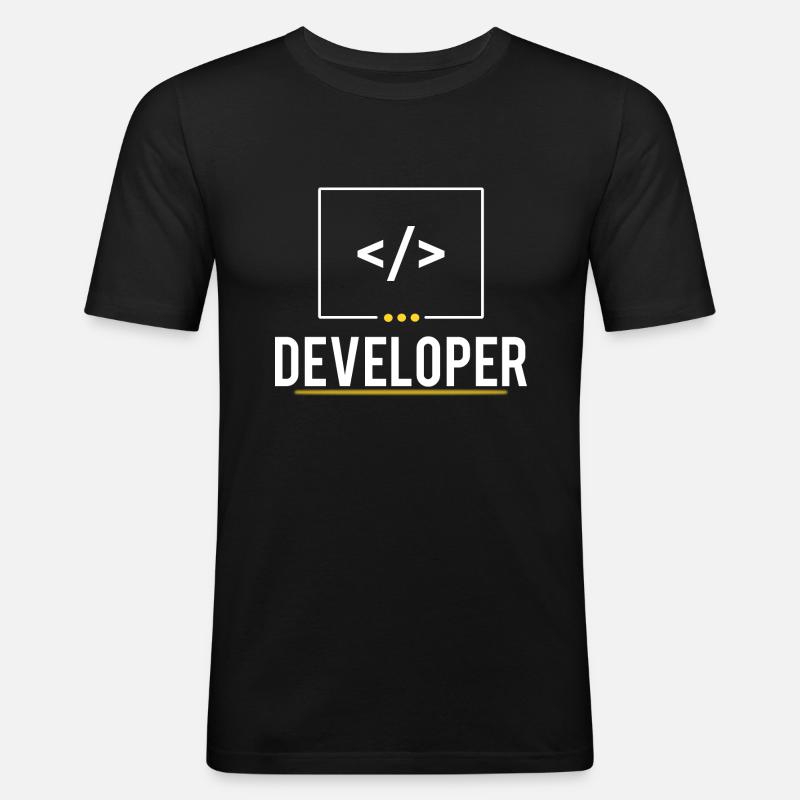 Developer - Männer Slim Fit T-Shirt - Schwarz