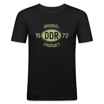 Original DDR Produkt Baujahr 1972 Geburtstag - Männer Slim Fit T-Shirt - Schwarz - Vorne - Nik (191cm)