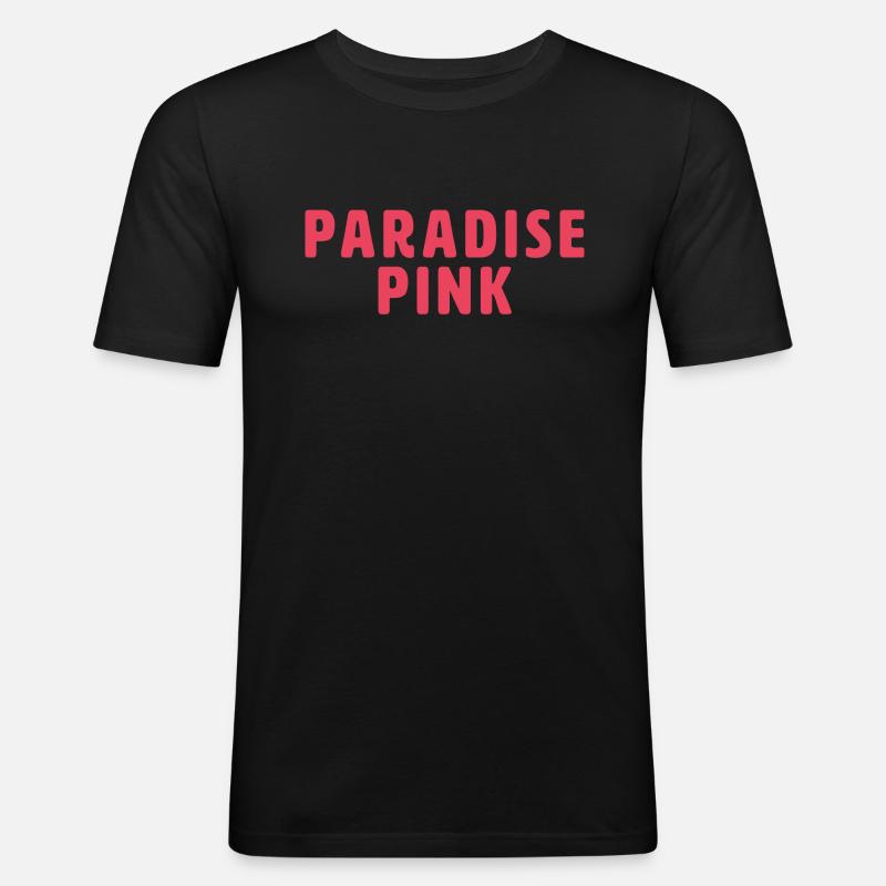 Paradise Pink - Männer Slim Fit T-Shirt - Schwarz