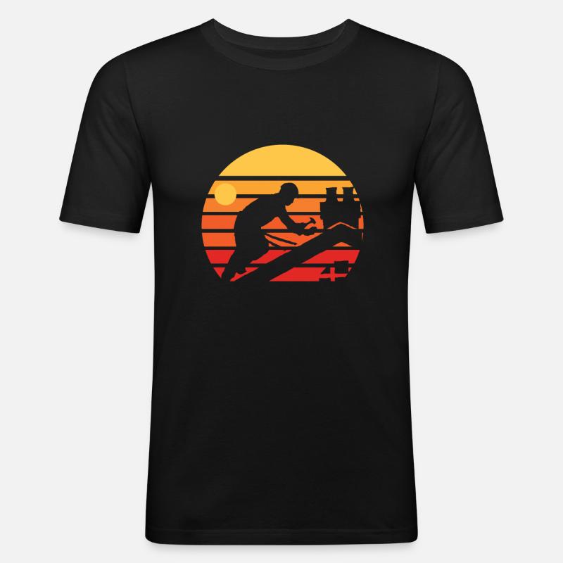 Dachdecker - Männer Slim Fit T-Shirt - Schwarz
