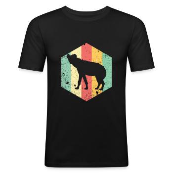 Hyäne - Männer Slim Fit T-Shirt - Schwarz - Vorne - Nik (191cm)