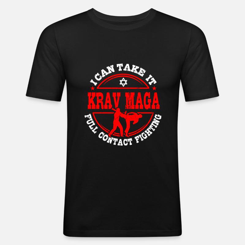 Krav Maga Geschenkidee - Männer Slim Fit T-Shirt - Schwarz