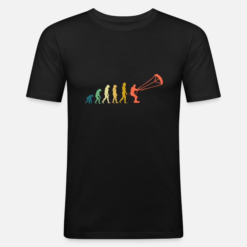 Kitesurfer Evolution Kite Kitesurfing - Männer Slim Fit T-Shirt - Schwarz