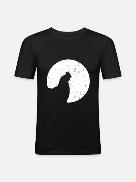 Chicken moon - Men's Slim Fit T-Shirt - black