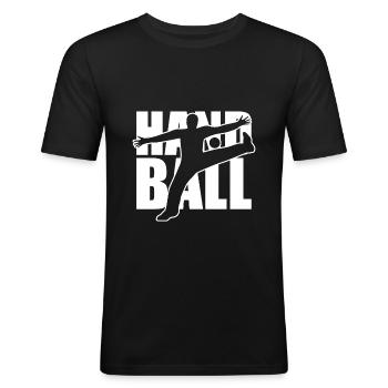 Handball Torwart Goalie Keeper Torhüter Geschenk - Männer Slim Fit T-Shirt - Schwarz - Vorne - Nik (191cm)