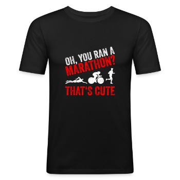 Triathlon triathlete triathlete gift - Men's Slim Fit T-Shirt - black - Front - Nik (191cm)