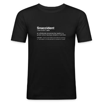 Snaccident - Snack accident - Men's Slim Fit T-Shirt - black - Front - Nik (191cm)