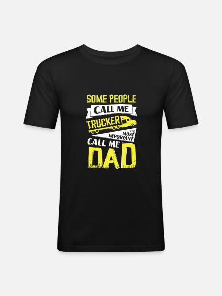 Camion de camion papa cadeau - T-shirt près du corps Homme - noir