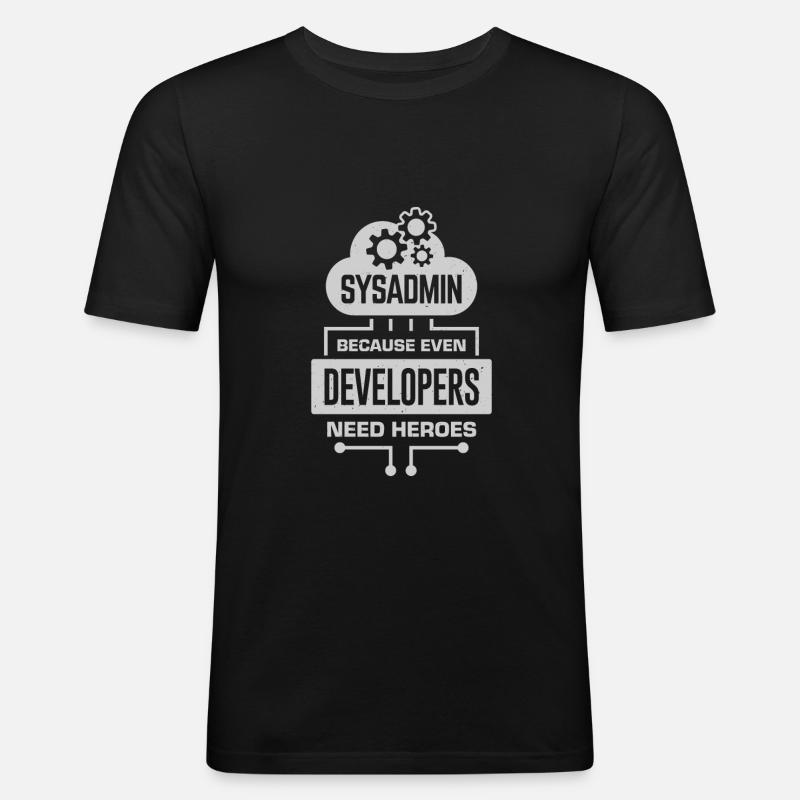 System Administrator Sysadmin Gift - Men's Slim Fit T-Shirt - black