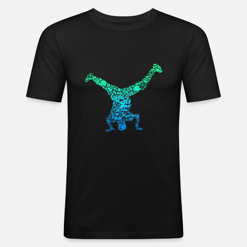 Breakdance Breakdancer Breakdancing - Männer Slim Fit T-Shirt - Schwarz