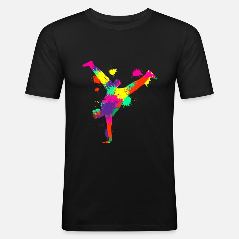 Breakdancer Breakdance Breakdancing - Männer Slim Fit T-Shirt - Schwarz