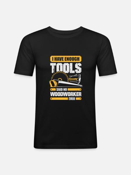 Woodwork Tool Carpenter Gift - Men's Slim Fit T-Shirt - black
