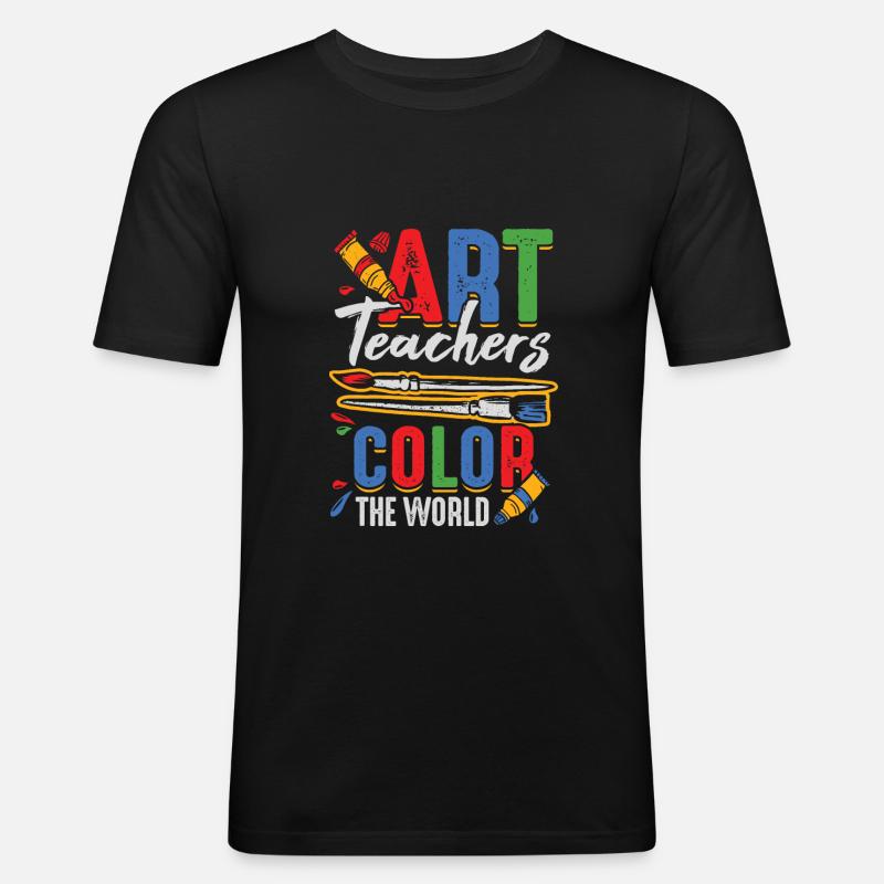Bildende Kunst Lehrer Schule Kunstlehrer Geschenk - Männer Slim Fit T-Shirt - Schwarz