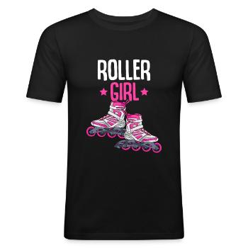 Inline Skates Inline Skating Inline Skater - Männer Slim Fit T-Shirt - Schwarz - Vorne - Nik (191cm)
