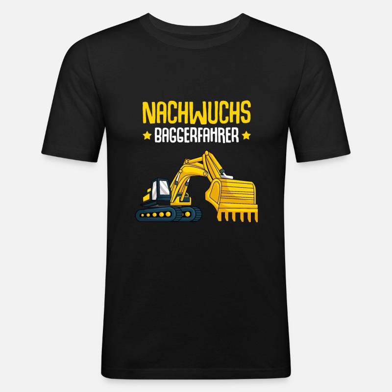 Bagger Nachwuchs Baggerfahrer Kinder - Männer Slim Fit T-Shirt - Schwarz