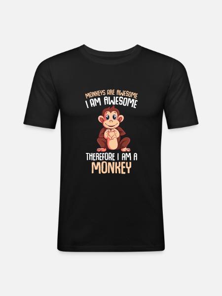 Monkey Lover Monkey Gift - Men's Slim Fit T-Shirt - black