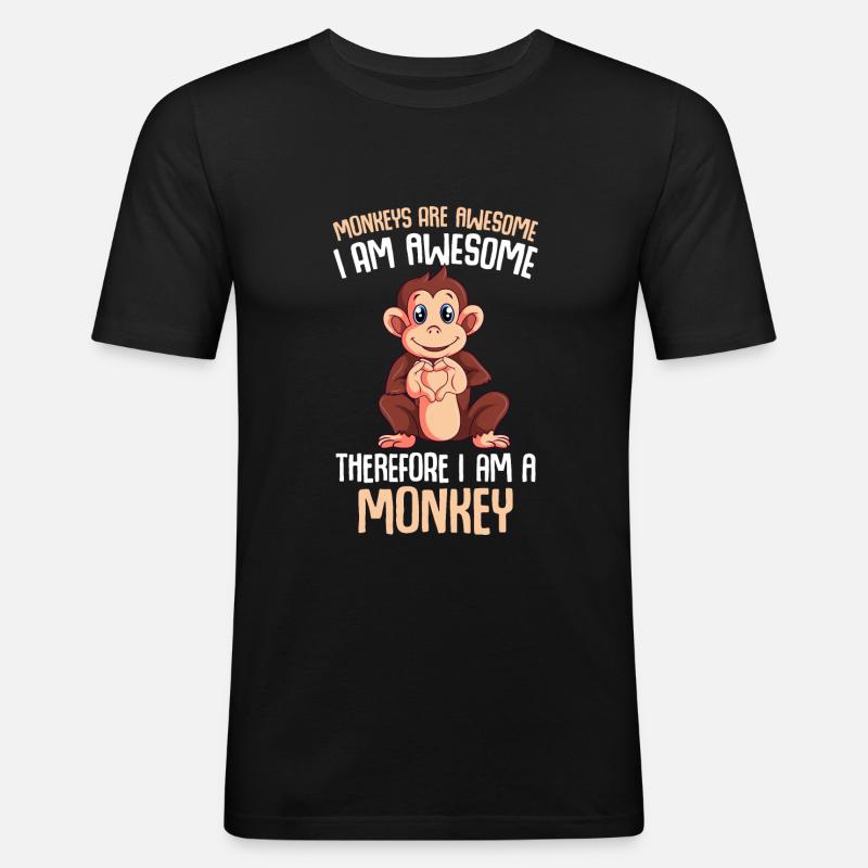 Monkey Lover Monkey Gift - Men's Slim Fit T-Shirt - black