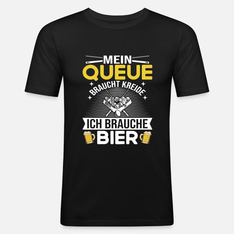 Pool Billard Sprüche Billards - Männer Slim Fit T-Shirt - Schwarz