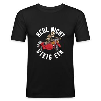 Beiwagen Motorrad Seitenwagen Motorradgespann - Männer Slim Fit T-Shirt - Schwarz - Vorne - Nik (191cm)
