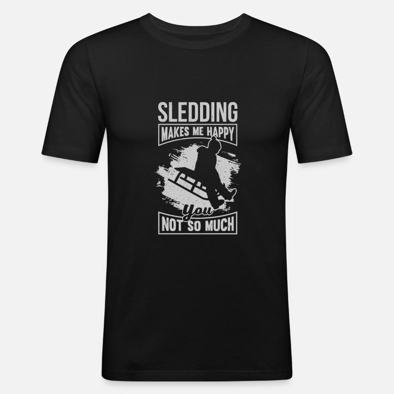 Sledging Winter Sledge Gift - Men's Slim Fit T-Shirt - black