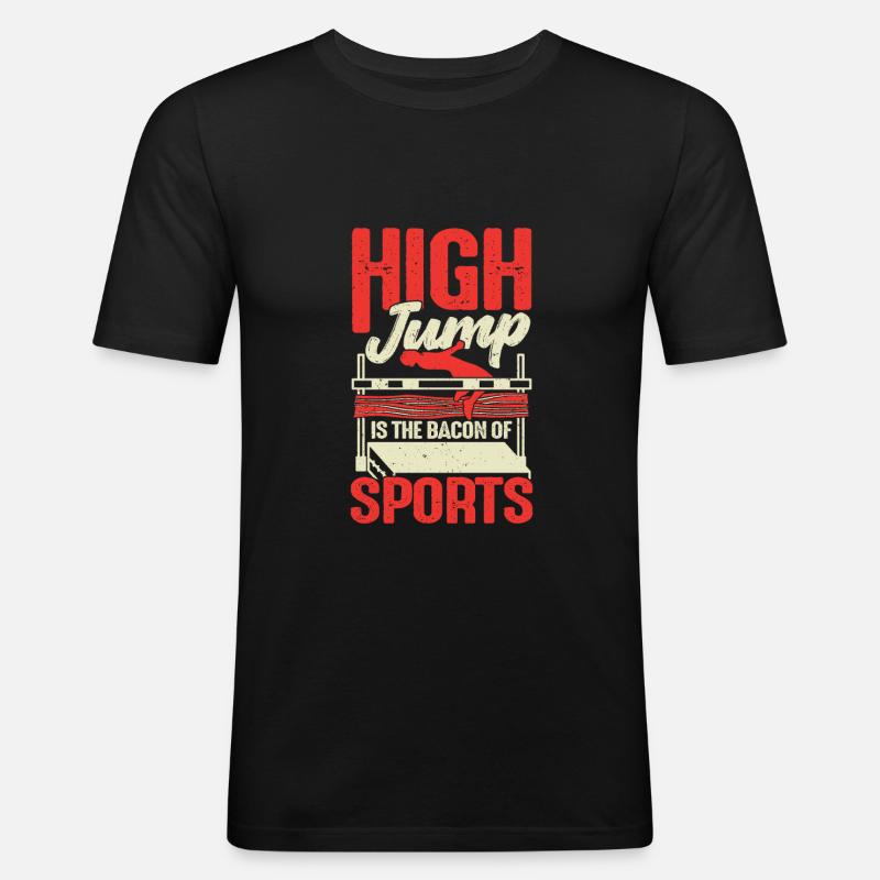 Hochsprung Hochspringer Geschenk - Männer Slim Fit T-Shirt - Schwarz