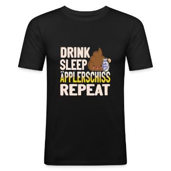 Hessen Frankfurt Apfelwein - Männer Slim Fit T-Shirt - Schwarz - Vorne - Nik (191cm)