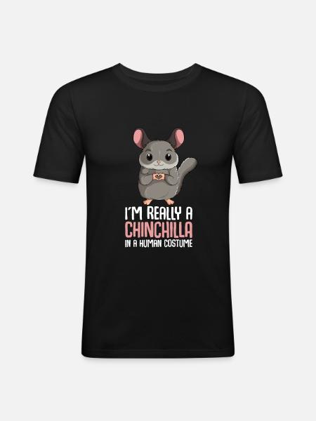 Chinchilla Kostüm Kinder Mädchen - Männer Slim Fit T-Shirt - Schwarz