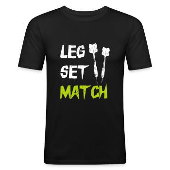 Dart Dartkönig lustig darts spruch - Männer Slim Fit T-Shirt - Schwarz - Vorne - Nik (191cm)