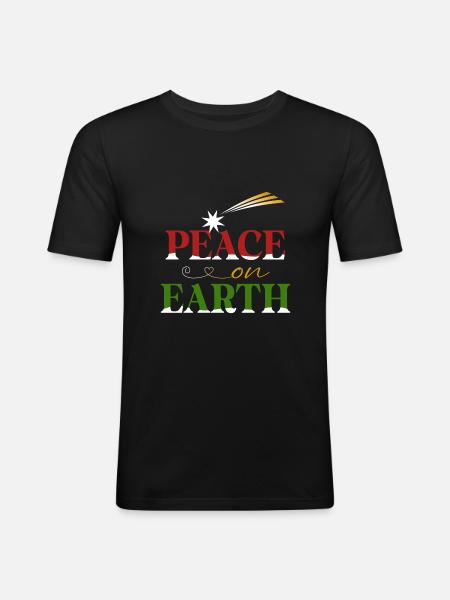 Peace on Earth - Men's Slim Fit T-Shirt - black