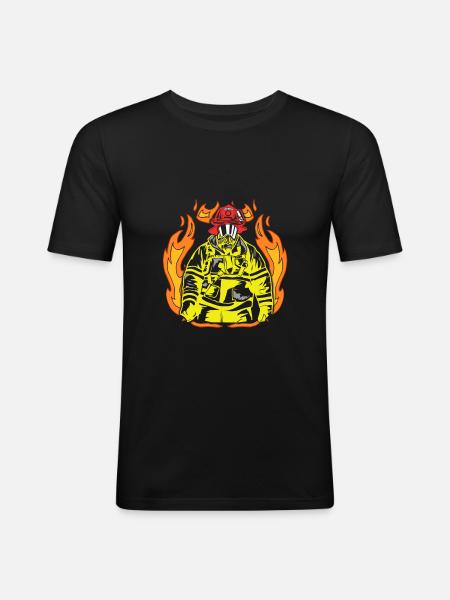 fire brigade - Men's Slim Fit T-Shirt - black