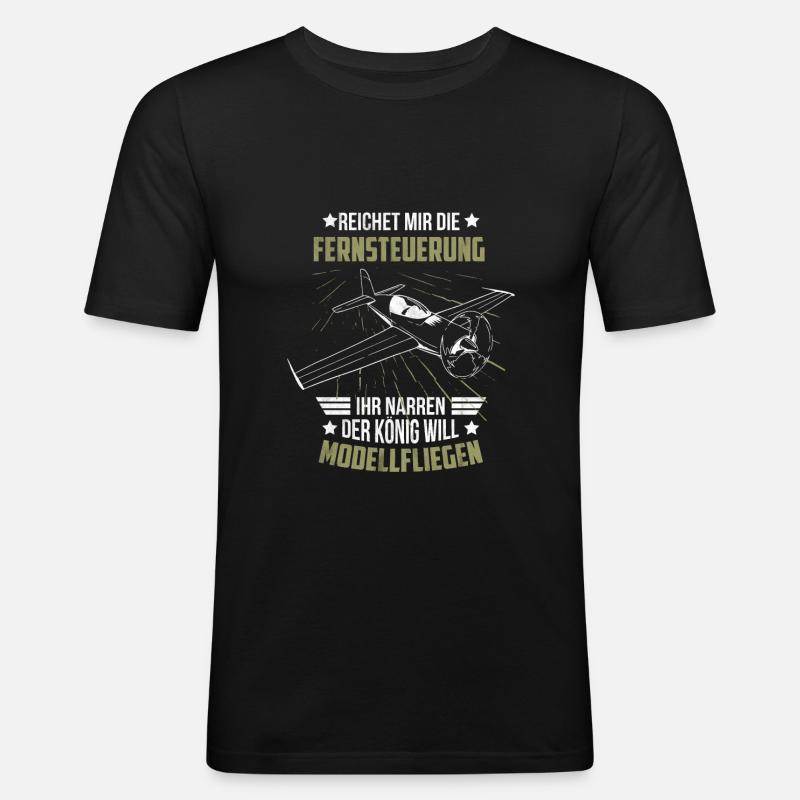 Pilot Flugzeug Fliegen - Männer Slim Fit T-Shirt - Schwarz