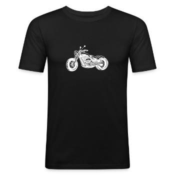 moto - T-shirt près du corps Homme - noir - Devant - Nik (191cm)