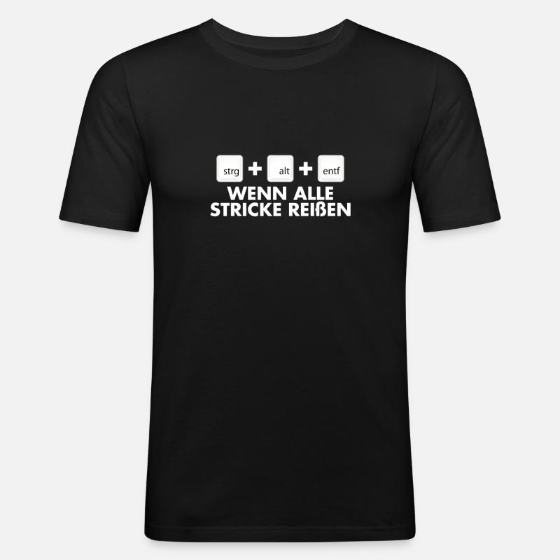 Computer Humor - Männer Slim Fit T-Shirt - Schwarz