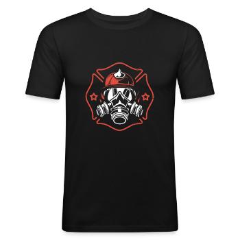 fire Department - Men's Slim Fit T-Shirt - black - Front - Nik (191cm)