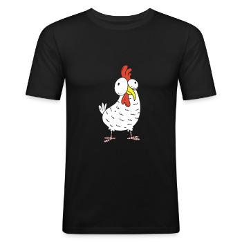 Chicken - Men's Slim Fit T-Shirt - black - Front - Nik (191cm)