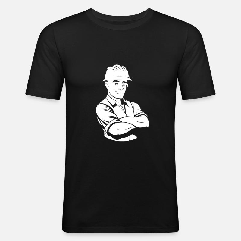 Bauleiter - Männer Slim Fit T-Shirt - Schwarz